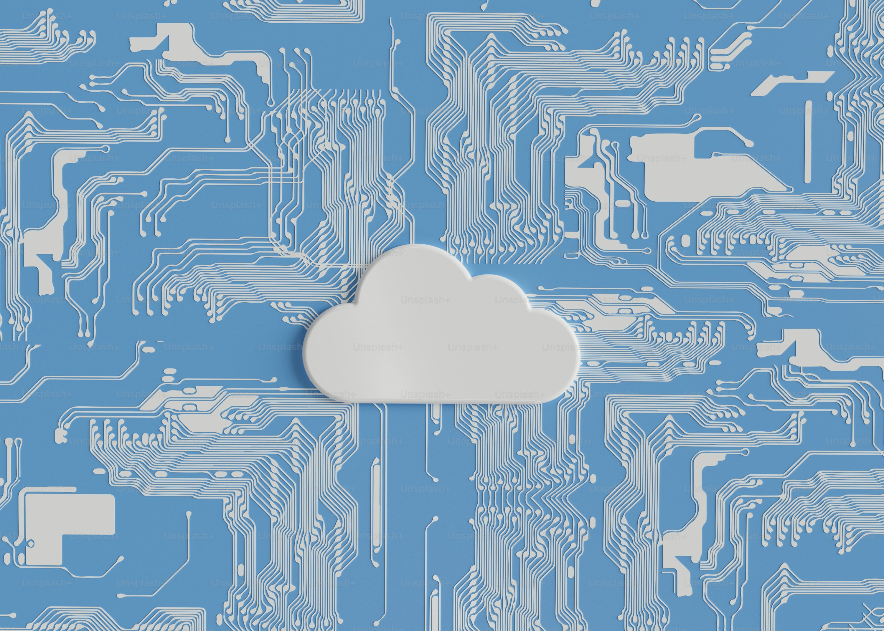 Cloud computing and digital technology concept illustration